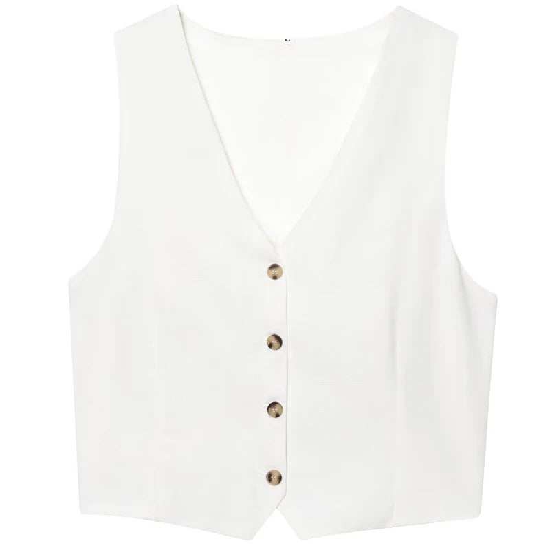 Chaleco blanco corto