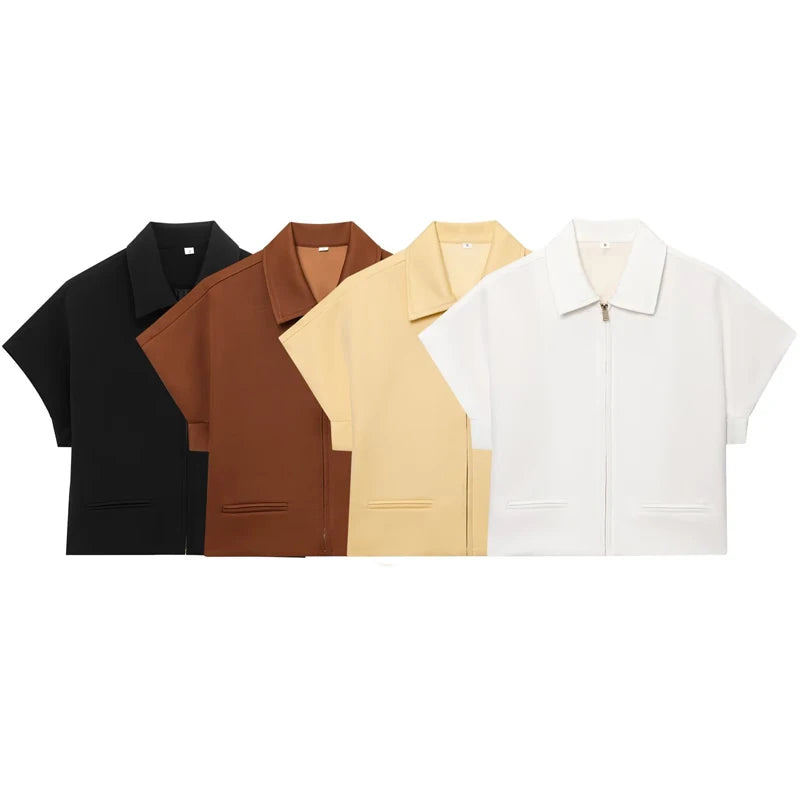 Chaqueta con cremallera corta