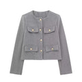 Chaqueta corta de traje con detalle reversible