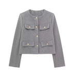 Chaqueta corta de traje con detalle reversible