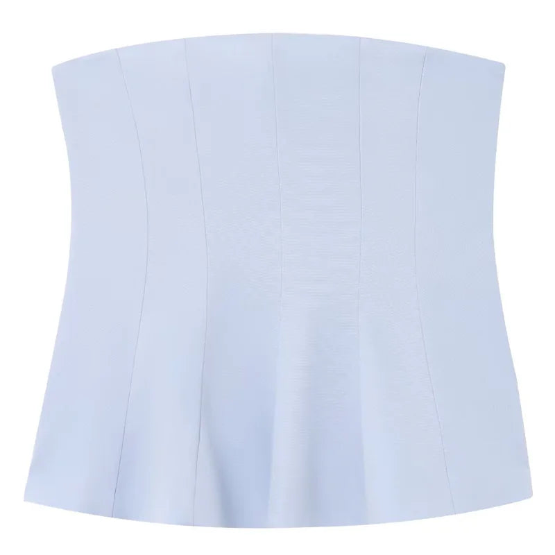 HXAO Strapless Corset Top Women 2025 Tanks & Camis Pink White Blue Top Ruffled Off Shoulder Backless Tank Top Cute Tube Tops 066