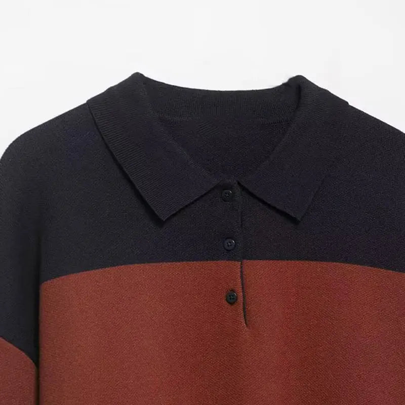 Jersey de punto de color en contraste
