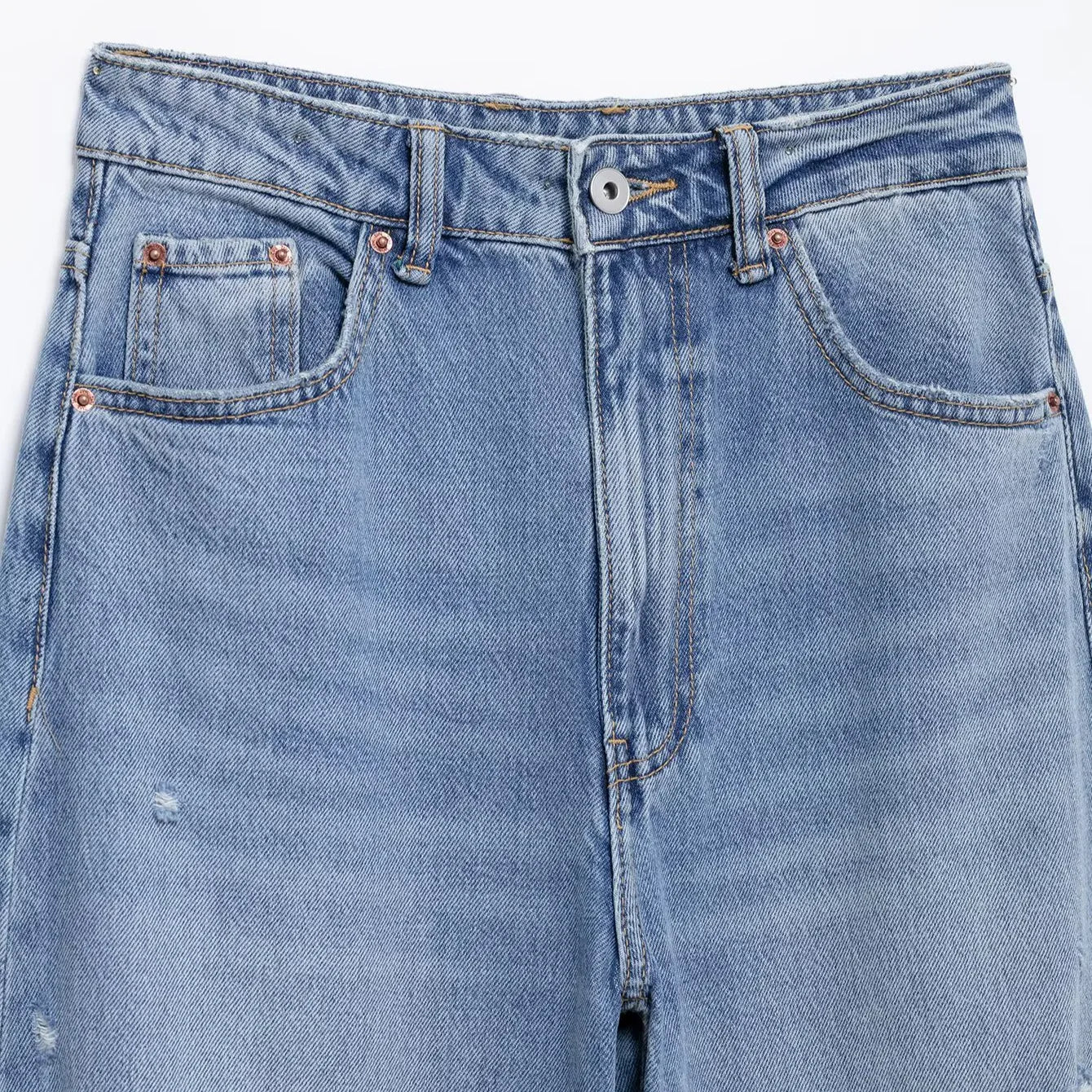 Jeans wide leg rotos