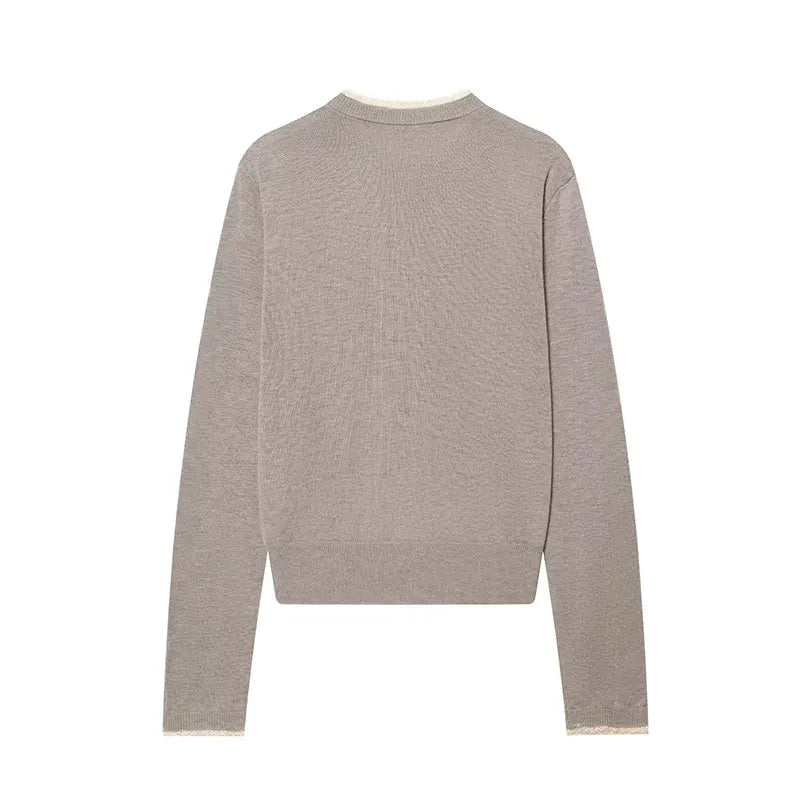 Cárdigan de punto casual de encaje