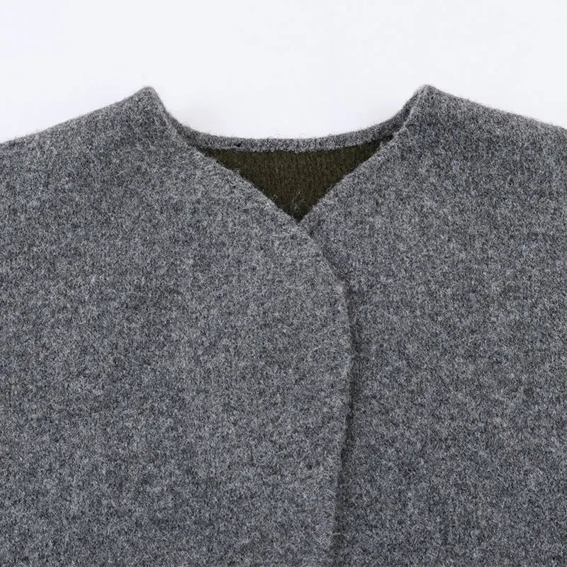 Cárdigan de punto de moda de color liso