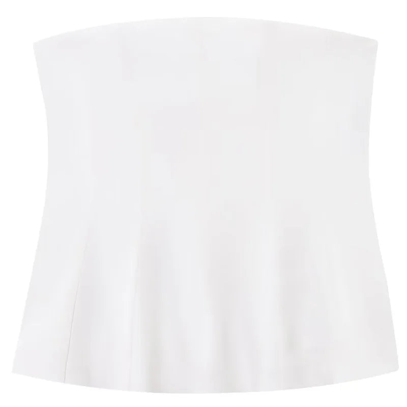 HXAO Strapless Corset Top Women 2025 Tanks & Camis Pink White Blue Top Ruffled Off Shoulder Backless Tank Top Cute Tube Tops 066