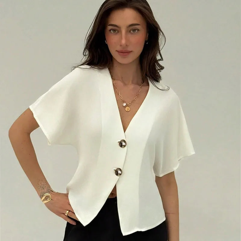 Cardigan For Women Knitwears Summer Y2k Sweater Cardigan Short -Sleeved Button Top Female Chic Korean Fashion Office Casual Top