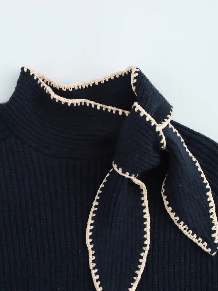 Jersey de punto con lazo