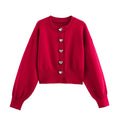 Cardigan cropped de punto con botones
