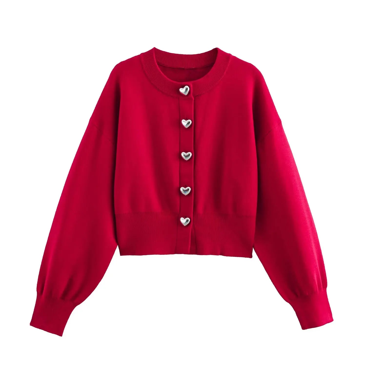 Cardigan cropped de punto con botones