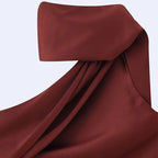 Vestido largo de cuello asimétrico