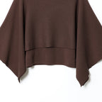 Capa de punto marrón poncho