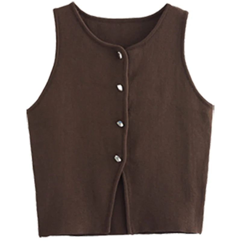 Chaleco de punto corto