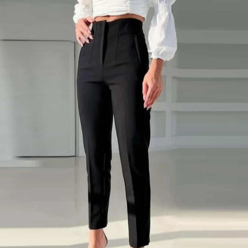 HXAO balck Flared Pants women's pants elegant Urban High Waist slim Tailoring pants for woman fashion Office Wear Woman Trousers