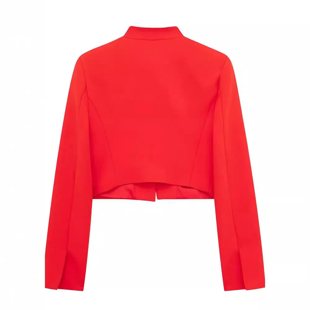 Chaqueta corta elegante de cuello alto