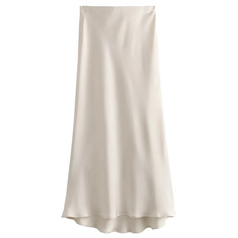 Falda de satén elegante
