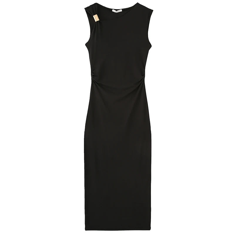 Vestido ajustado con volantes