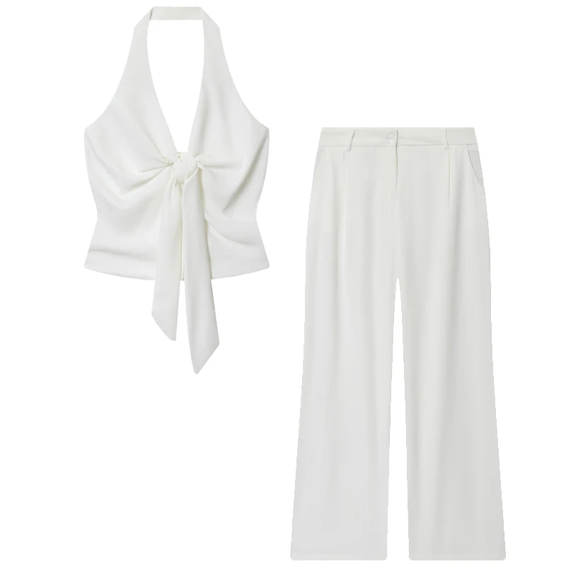 Conjunto Top Halter Blanco