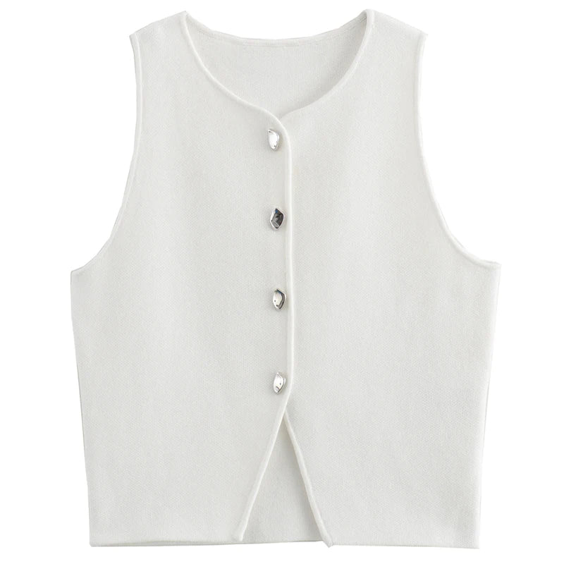 Chaleco de punto corto