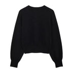 Cardigan de punto con cuello redondo