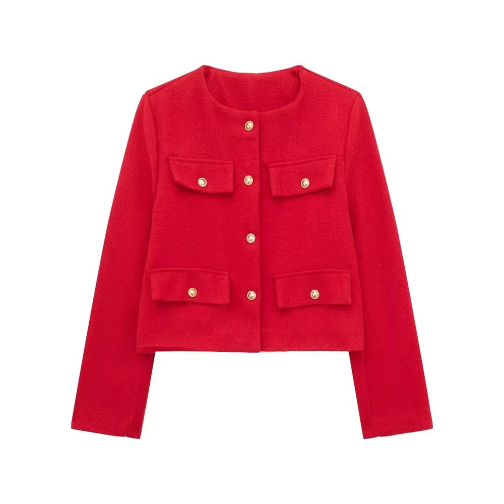 Chaqueta corta de traje con detalle reversible