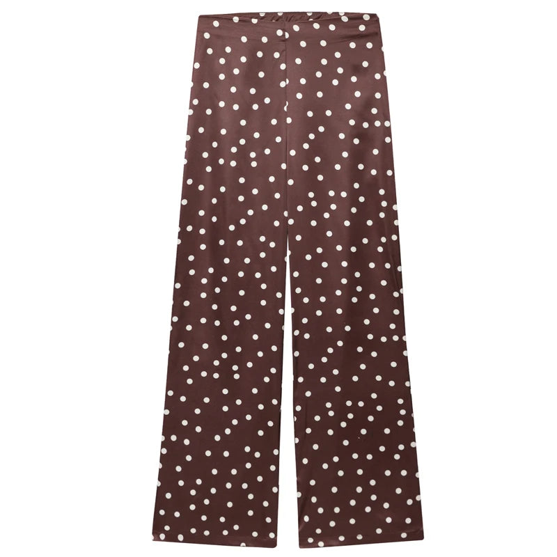 HXAO Women's Two Pieces Set Satin Pant Sets Summer Women's Suit Strapless Off Shoulder Tube Top Outfit High Waist Trousers Sets