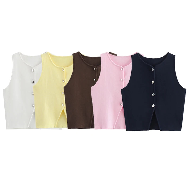 Chaleco de punto corto