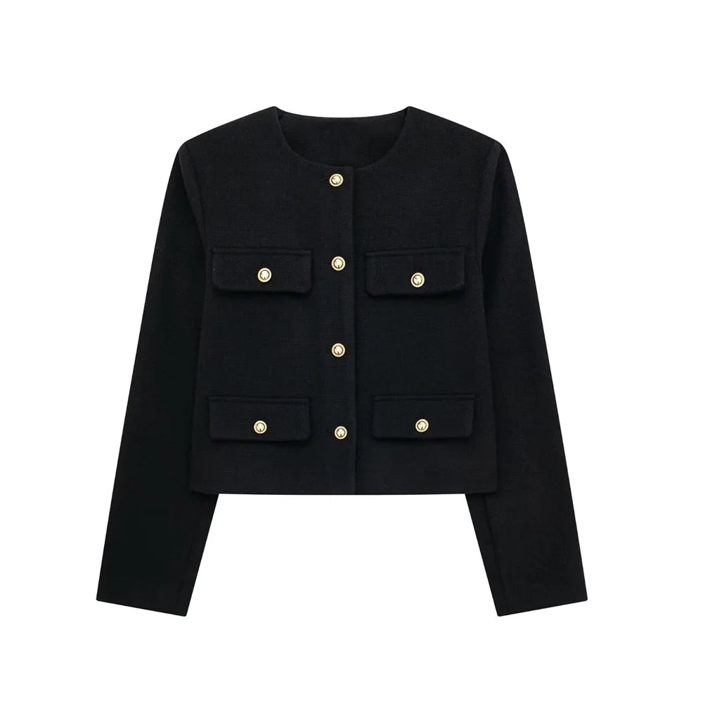 Chaqueta corta de traje con detalle reversible