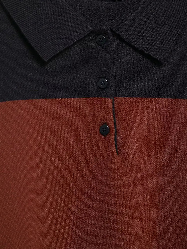 Jersey de punto de color en contraste