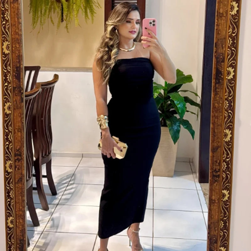 Vestido sin tirantes