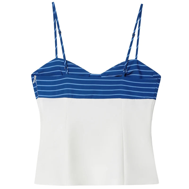 HXAO Striped Slip Top Women Summer 2025 Tanks & Camis Sexy Corset Sleeveless Tops For Woman Bustier Backless Top Chic Camisole