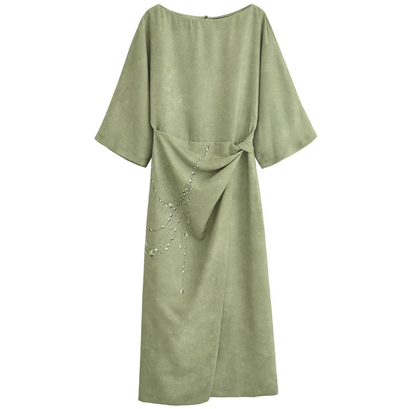 Vestido estampado de cadena verde