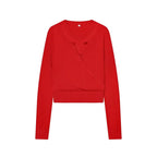Cardigan rojo de punto