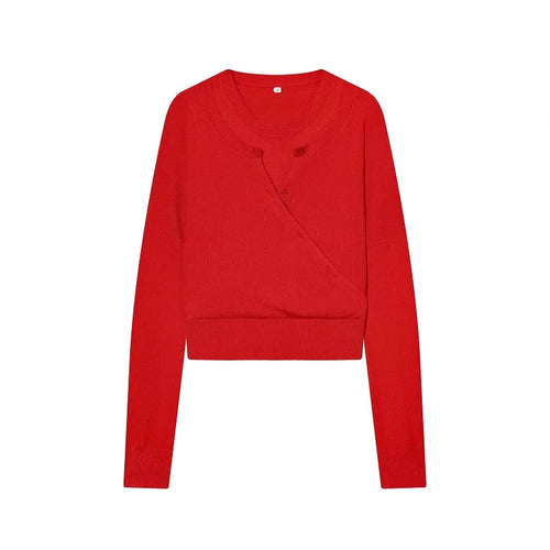 Cardigan rojo de punto